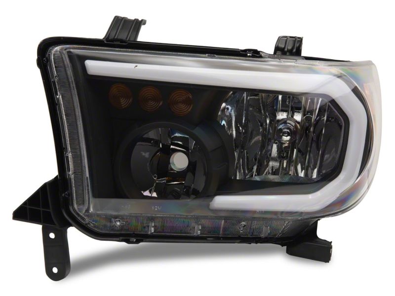 Raxiom 07-13 Toyota Tundra Axial Series Headlights w/ SEQL LED Bar- Blk Housing (Clear Lens) Headlights Raxiom