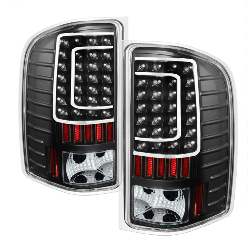 xTune Chevy Silverado 07-13 LED Tail Lights Black ALT-ON-CS07-LED-BK Tail Lights SPYDER