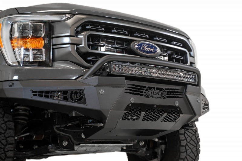 Addictive Desert Designs 2021 Ford F-150 HoneyBadger Front Bumper w/o Top Hoop Bumpers - Steel Addictive Desert Designs
