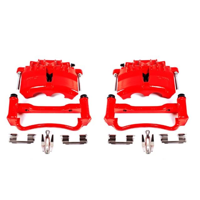 Power Stop 03-04 Ford Mustang Front Red Calipers w/Brackets - Pair Brake Calipers - Perf PowerStop