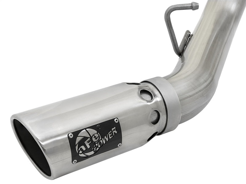 aFe ATLAS 4in DPF-Back Alum Steel Exhaust System w/Dual Exit Polished Tip 2017 GM Duramax 6.6L (td) DPF Back aFe