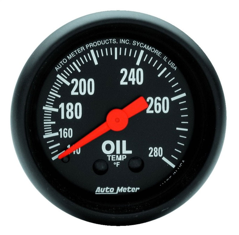 Autometer Z Series 2-1/16in 140-280 Degrees F Mechanical Oil Temperature Gauge Gauges AutoMeter