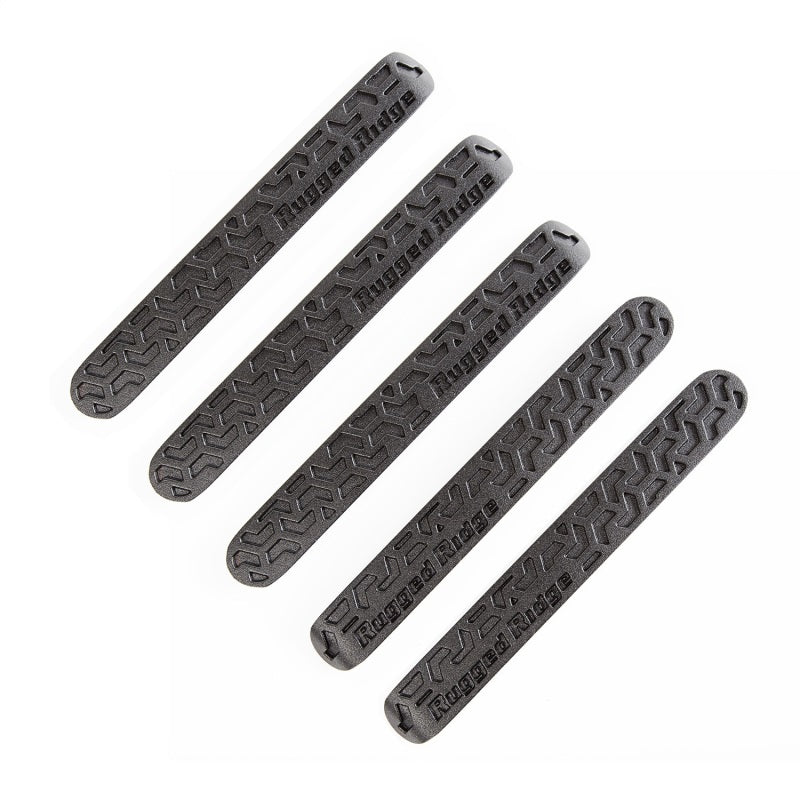Rugged Ridge Elite Dr Hndle Inserts Black Tread 4Dr 07-18 Jeep Wrangler JK Doors Rugged Ridge
