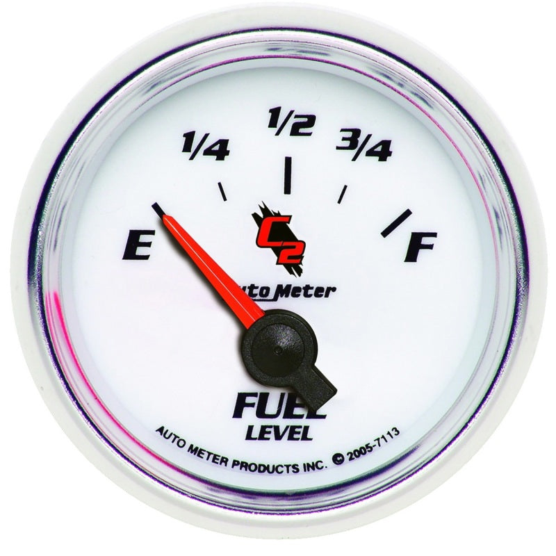 AutoMeter Gauge Fuel Level 2-1/16in. 0 Ohm(e) to 90 Ohm(f) Elec C2 Gauges AutoMeter