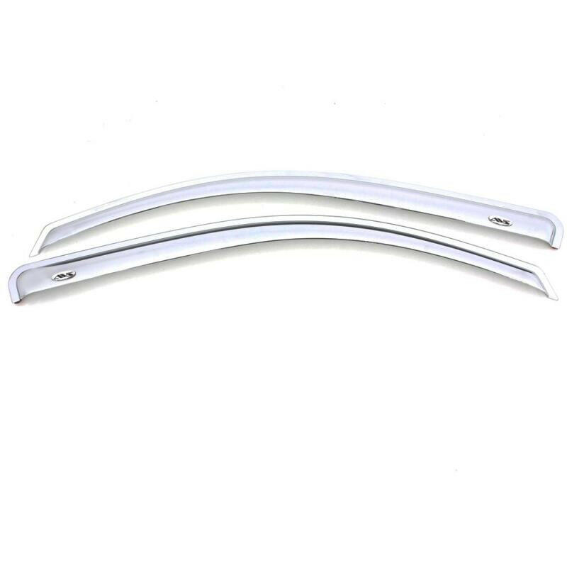 AVS 07-13 Chevy Silverado 1500 Standard Cab Outside Mount Front Window Ventvisor 2pc - Chrome Wind Deflectors AVS