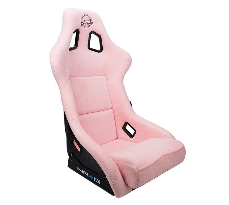 NRG FRP Bucket Seat PRISMA Edition W/ pearlized Back Pink Alcantara - Large Race Seats NRG