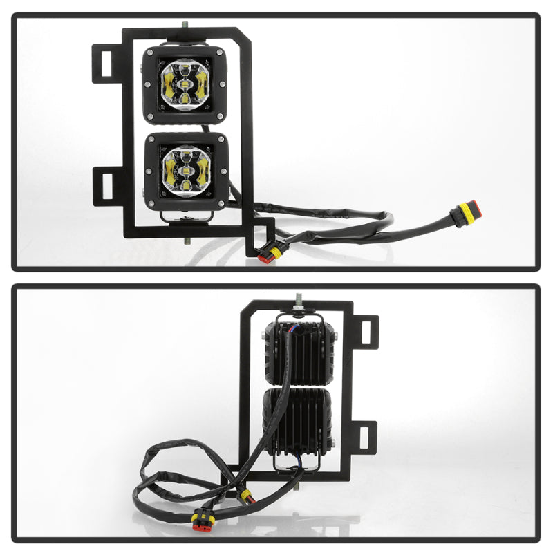 Spyder Dodge Ram 2013-2018 1500 Only Full LED Fog Lights W/Bracket and Universal Switch- Clear Fog Lights SPYDER