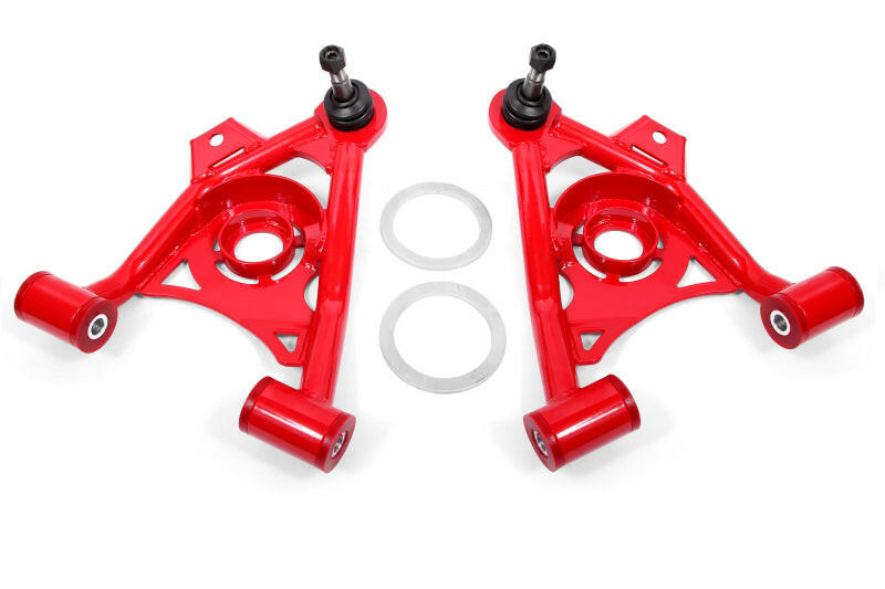 BMR 79-93 Mustang Fox Lower Control A-Arm Front w/ Spring Pocket/Tall Ball Joint - Red Control Arms BMR Suspension