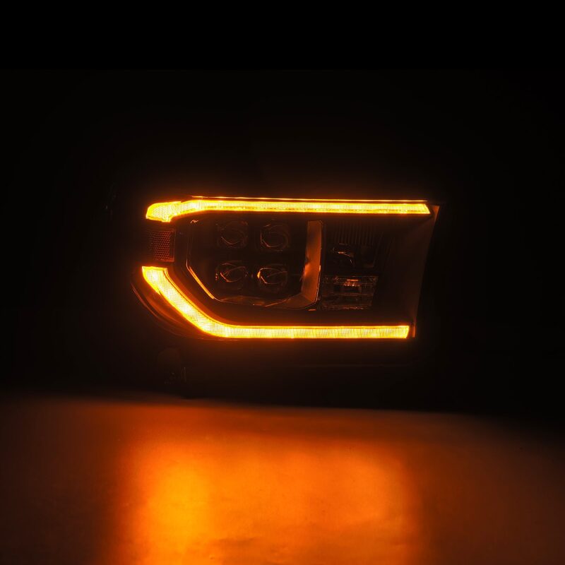 AlphaRex 07-13 Toyota Tundra / 08-17 Sequoia NOVA LED Proj HL Black w/Actv Light Seq. Sig + DRL Headlights AlphaRex
