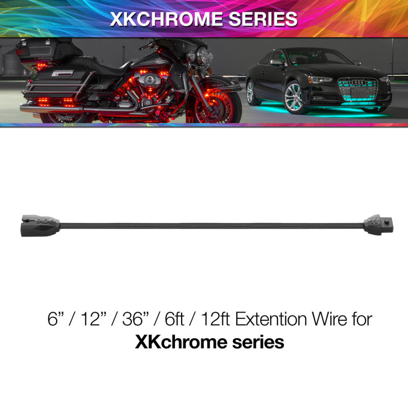 XK Glow 6 Inch - 4 Pin Extension Wire for XKchrome & 7 Color Series Light Accessories and Wiring XKGLOW