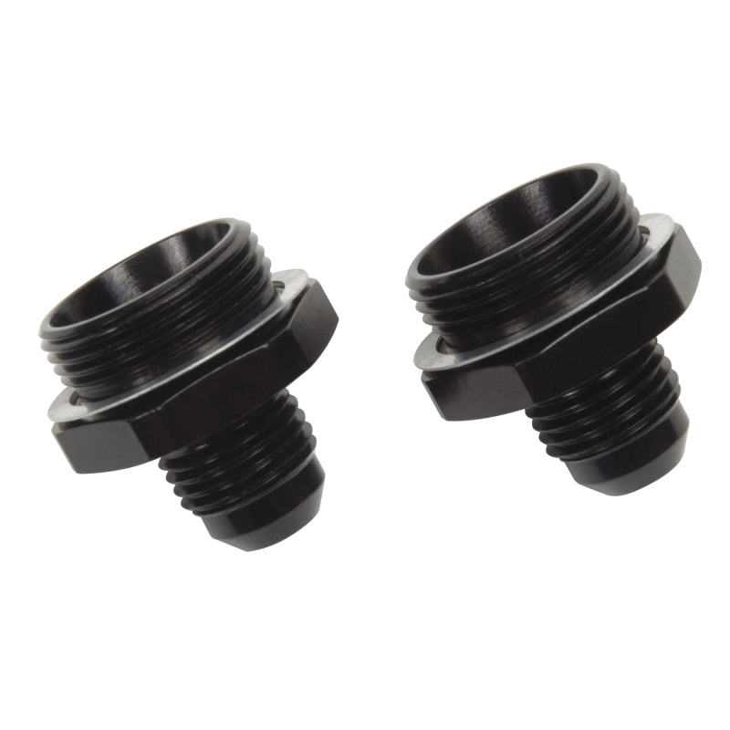 Russell Performance -6 AN Carb Adapter Fittings (2 pcs.) (Black) Fittings Russell
