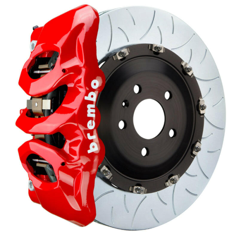 Brembo 15-19 Volkswagen Golf R Front GT BBK 6 Piston Cast 380x34 2pc Rotor Slotted Type3-Red Brake Kits - Performance Slot Brembo