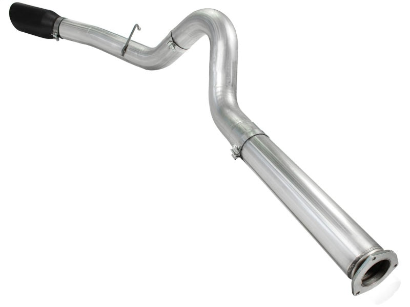 aFe Atlas 5in DPF-Back Aluminized Steel Exh Sys Ford Diesel Trucks 11-14 v8-6.7L td wrinkled blk tip DPF Back aFe