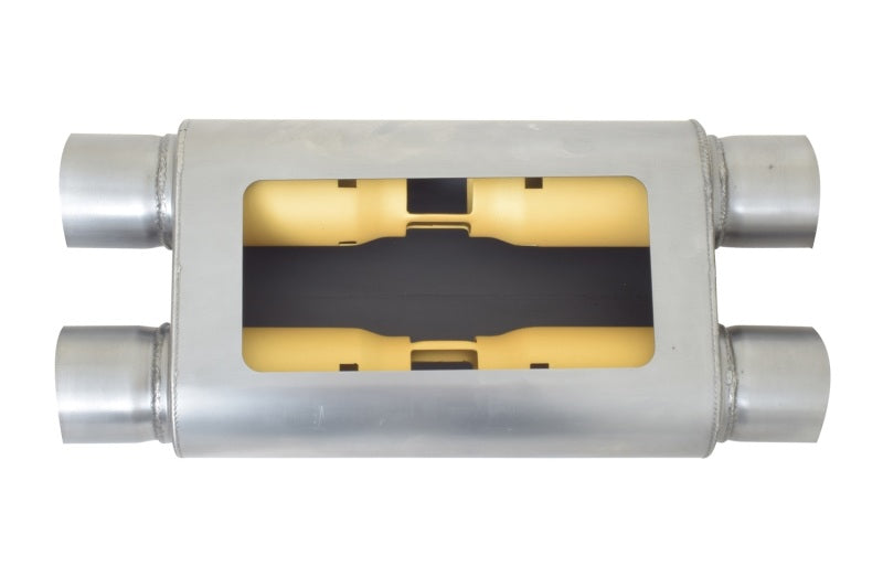 Gibson MWA Superflow Dual/Dual Oval Muffler - 4x9x14in/2.5in Inlet/2.5in Outlet - Stainless Muffler Gibson