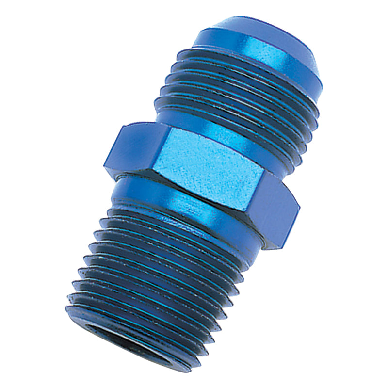 Russell Performance -10 AN to 3/8in NPT Straight Flare to Pipe (Blue) Fittings Russell
