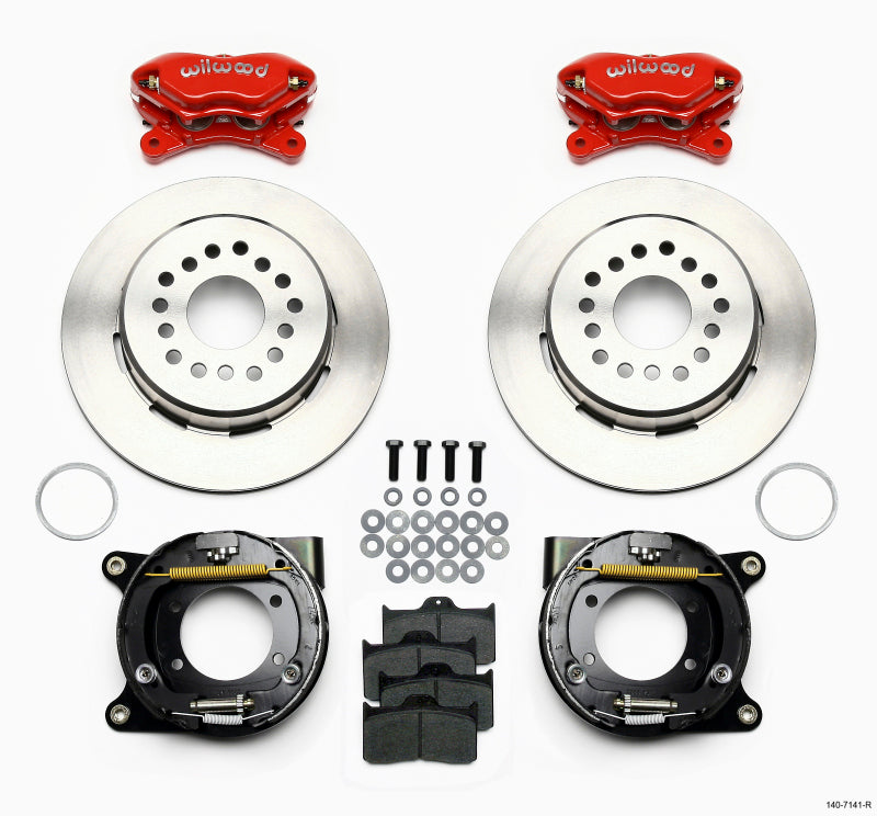 Wilwood Forged Dynalite P/S Park Brake Kit Red Chevy 12 Bolt w/ C-Clips Big Brake Kits Wilwood
