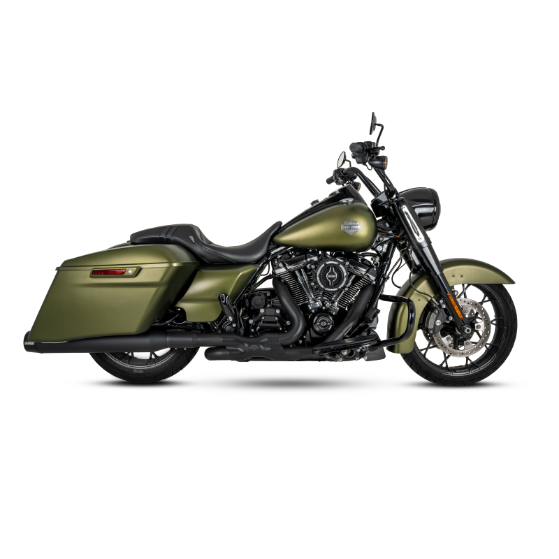Vance & Hines 17-23 Harley Touring Models Blackbird 450 Slip-Ons - Black Contrast Finish End Caps Motorcycle Slip-On Vance and Hines