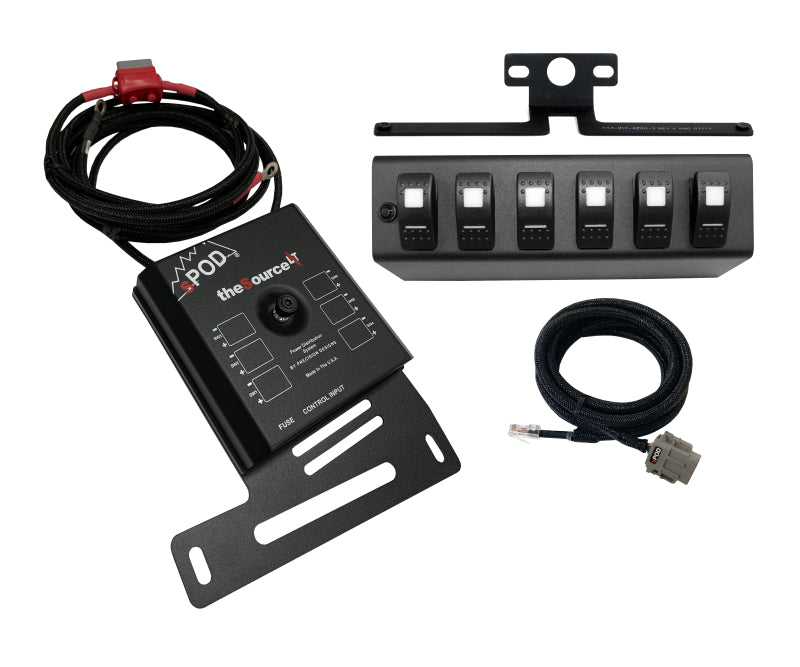 Spod 07-08 Jeep Wrangler JK SourceLT w/ Red LED Switch Panel Switch Panels SPOD