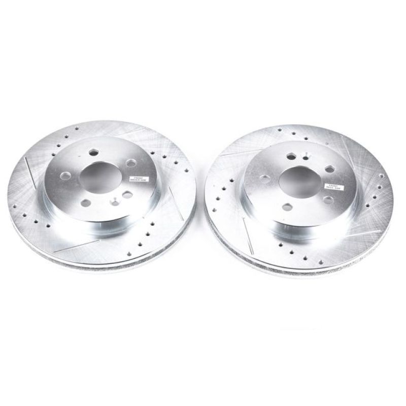 Power Stop 98-03 Mercedes-Benz ML320 Front Evolution Drilled & Slotted Rotors - Pair Brake Rotors - Slot & Drilled PowerStop