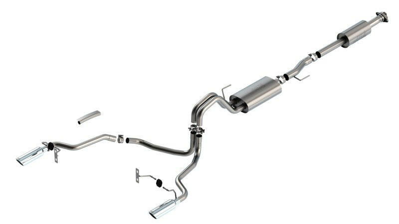 Borla F-150 2021 3.3L CC SB EC STB XL/XLT/Lariat/KR/Plnm/LTD 3/2.25 SRE Cat-Back S-Type Chrome Tips Catback Borla