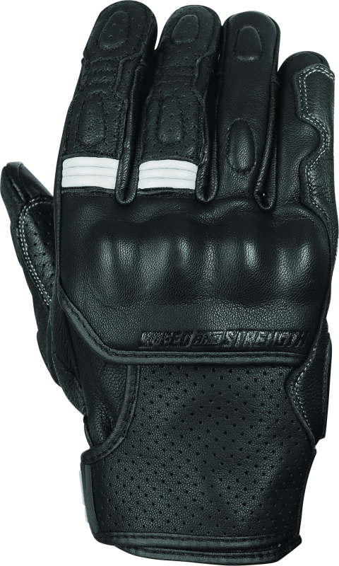 Speed and Strength Twist of Fate Leather Gloves Black/White - 2XL Gloves Speed and Strength