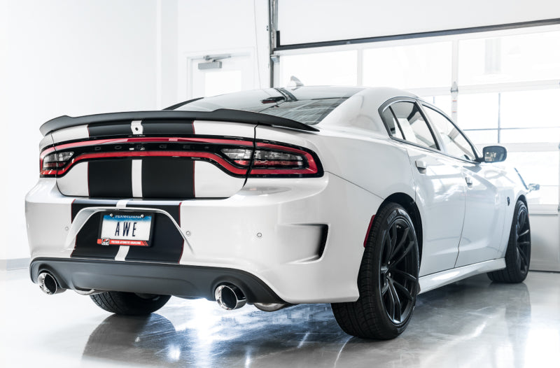 AWE Tuning 2017+ Dodge Charger 5.7L Touring Edition Exhaust - Non-Resonated - Diamond Black Tips Catback AWE Tuning