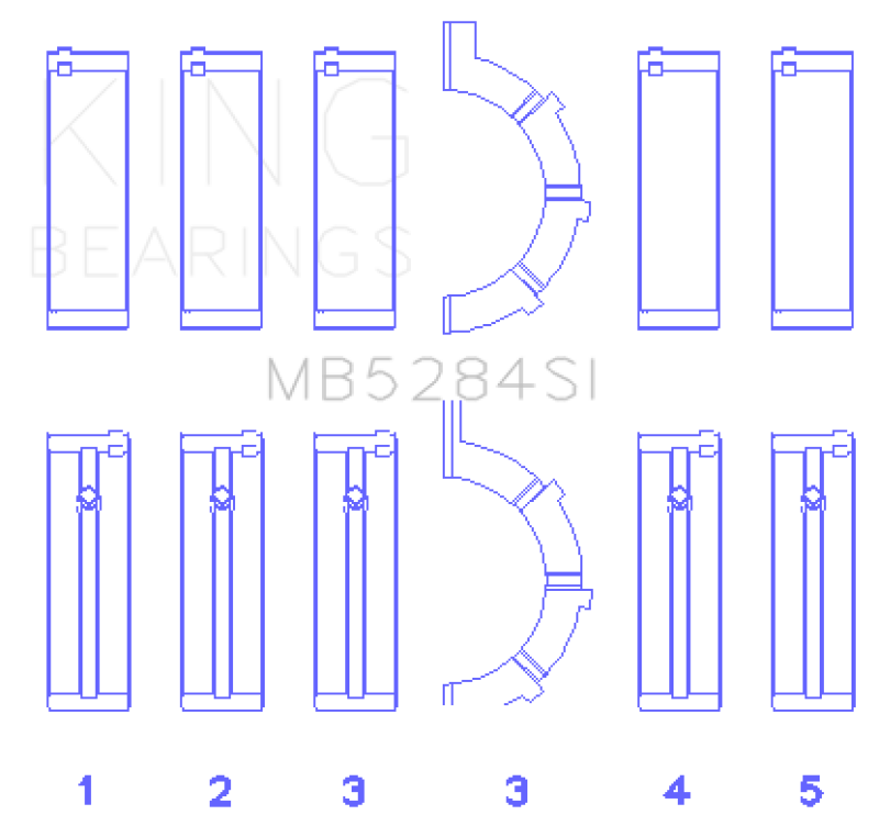 King Engine Bearings Chrysler/Jeep 287Ci 4.7L (Size +0.50mm) Main Bearing Set Bearings King Engine Bearings