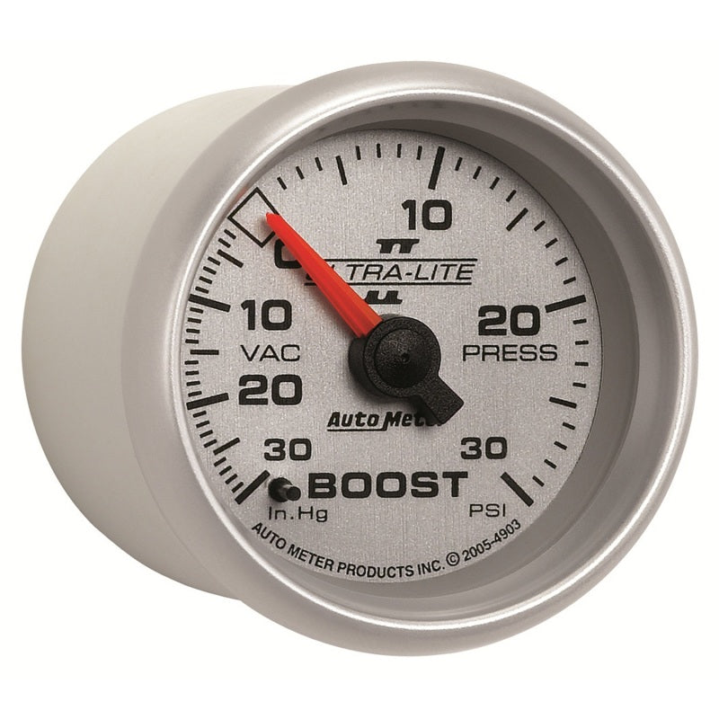 Autometer Ultra-Lite II 52mm 30 PSI Mechanical Boost Gauge Gauges AutoMeter