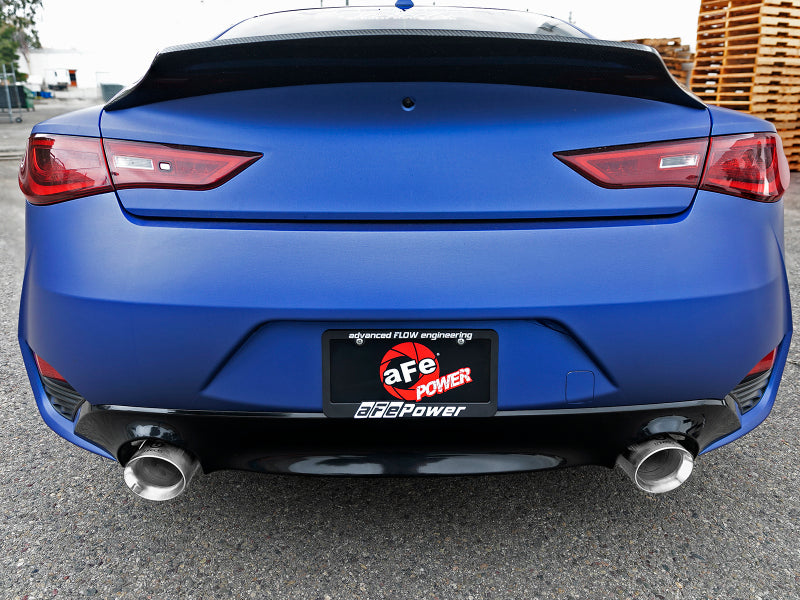 aFe POWER Takeda 2.5in 304 SS Axle-Back Exhaust w/ Polished Tips 17-19 Infiniti Q60 V6-3.0L (tt) Axle Back aFe