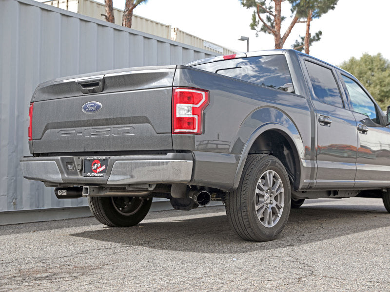 aFe Gemini XV 3in 304 SS Cat-Back Exhaust 15-20 Ford F-150 V6 2.7L/3.5 w/ Black Tips Catback aFe