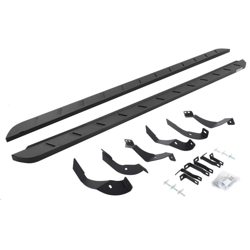 Go Rhino 15-19 GMC Sierra 2500/3500HD CC 4DR Dsl RB10 Slim Running Boards Kit(w/Brackets) - Tex. Blk Running Boards Go Rhino
