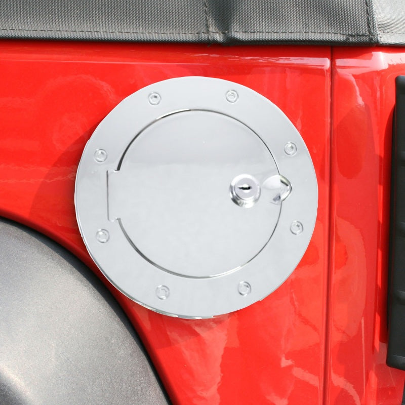 Rugged Ridge 07-18 Jeep Wrangler JK Stainless Steel Locking Gas Cap Door Fuel Caps Rugged Ridge