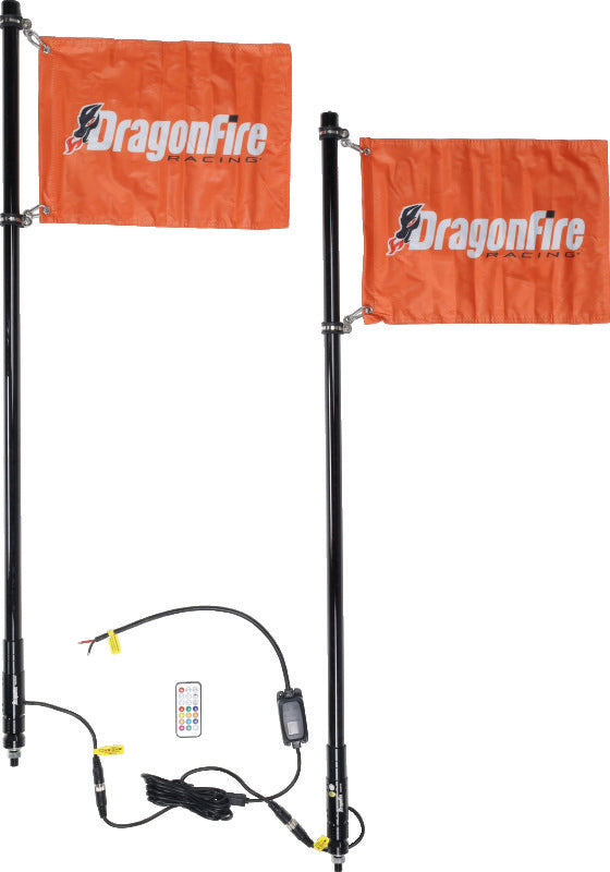 DragonFire Racing Whips - 4ft Spiral LED Black Pair Whip Lights DragonFire Racing