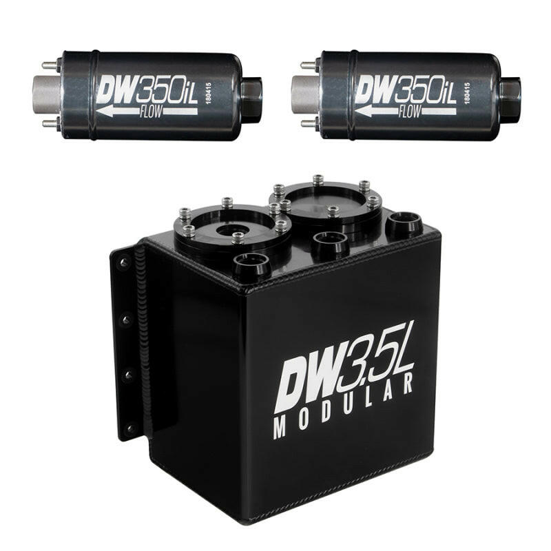 DeatschWerks 3.5L Modular Surge Tank (Incl. 2 DW350iL In-Line Fuel Pump) Surge Tanks DeatschWerks