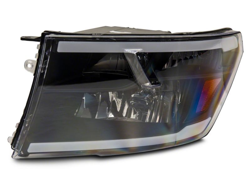 Raxiom 09-18 Dodge RAM 1500/2500/3500 Axial Series Headlights w/ LED Bar- Black Housing (Clear Lens) Headlights Raxiom