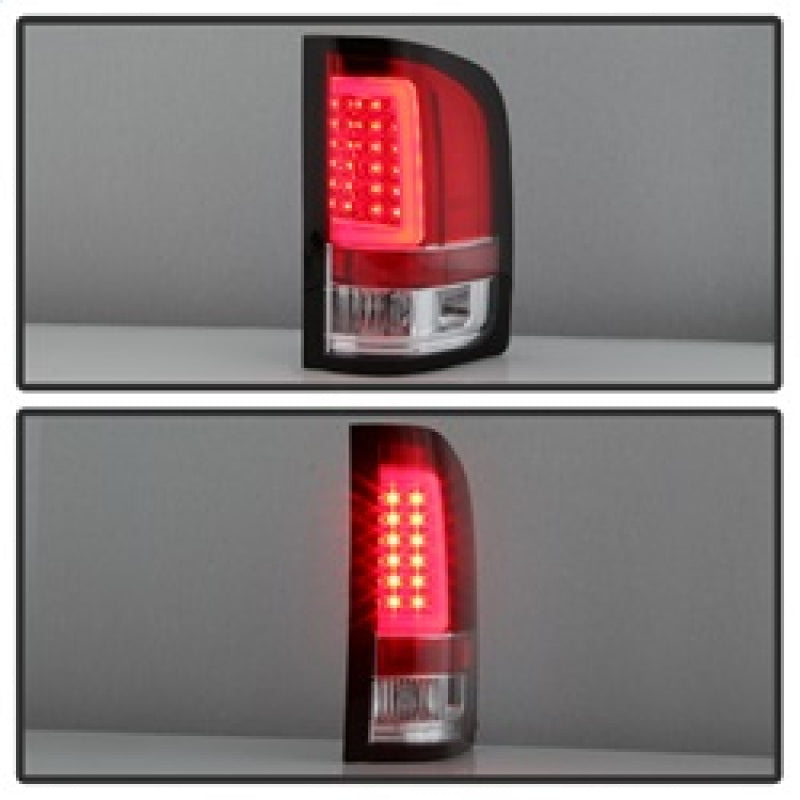 Spyder 07-13 Silverado (Will Not Work w/2010 921 Bulb) V3 Tail Lights Rd/Clr ALT-YD-CS07V3-LBLED-RC Tail Lights SPYDER