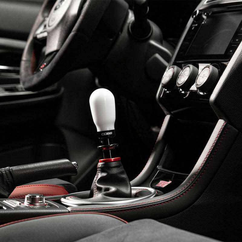 Cobb Subaru 6-Speed Tall Weighted COBB Shift Knob - White (Incl. Both Red + Blk Collars) Shift Knobs COBB