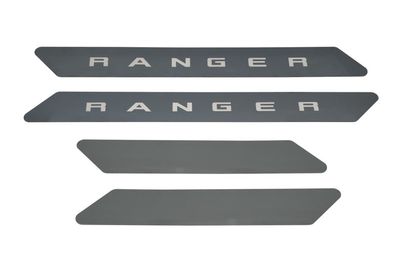Putco 19-20 Ford Ranger SuperCrew - w/ RANGER Etching (4pcs) Black Platinum Door Sills Door Panels Putco