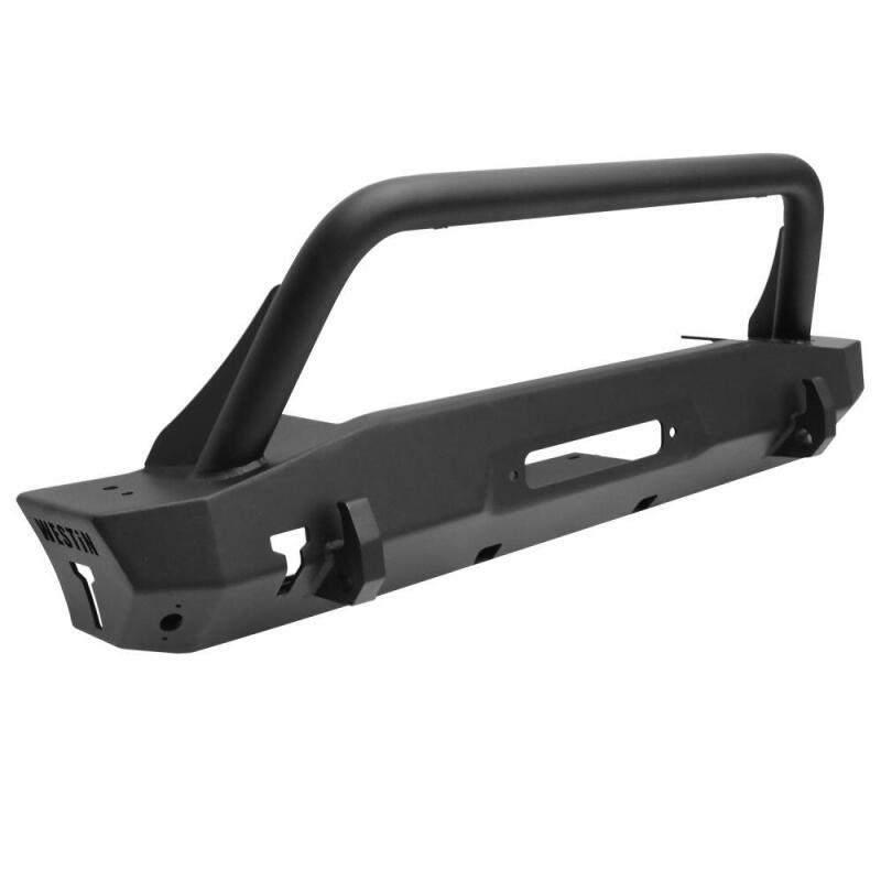 Westin 18-22 Jeep Wrangler JL / 20-22 Gladiator WJ2 Stubby Front Bumper w/Bull Bar - Tex. Blk Bumpers - Steel Westin