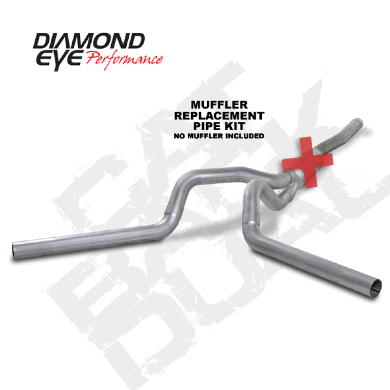 Diamond Eye KIT 4in Catback MFLR REPLACMENT PIPE DUAL AL: 2006-2007.5 CHEVY/GMC 6.6L 2500/3500 Catback Diamond Eye Performance