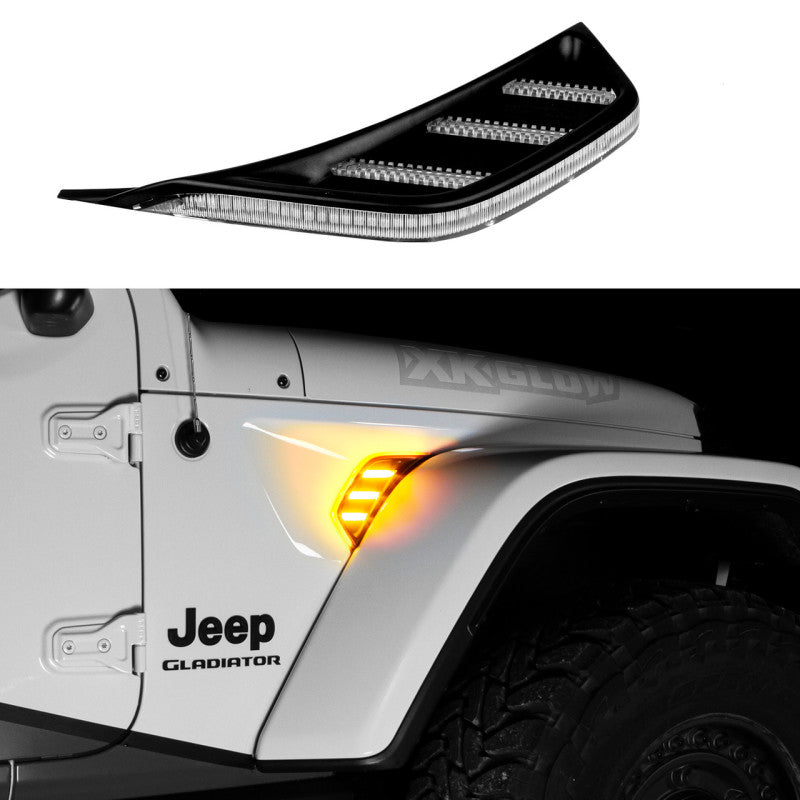 XK Glow Amber Jeep Air Vent Light w/ Turn Signal & Running Light Light Accessories and Wiring XKGLOW