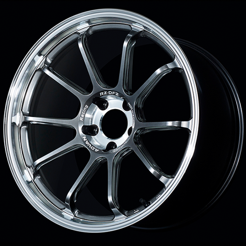 Advan RZ-DF2 19x9.5 / +22 Offset / 5x120 / 72.5mm Bore / Diamond Cut and Hyper Platinum Black Wheels - Forged Advan