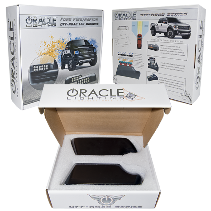 Oracle 09-14 Ford F150/Raptor Off-Road Mirrors - 6000K Light Bars & Cubes ORACLE Lighting