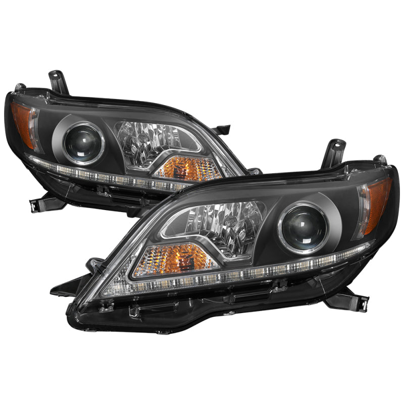 Spyder Toyota Sienna 2011-2014 Projector Headlights - DRL LED - Black PRO-YD-TSEN11-DRL-BK Headlights SPYDER
