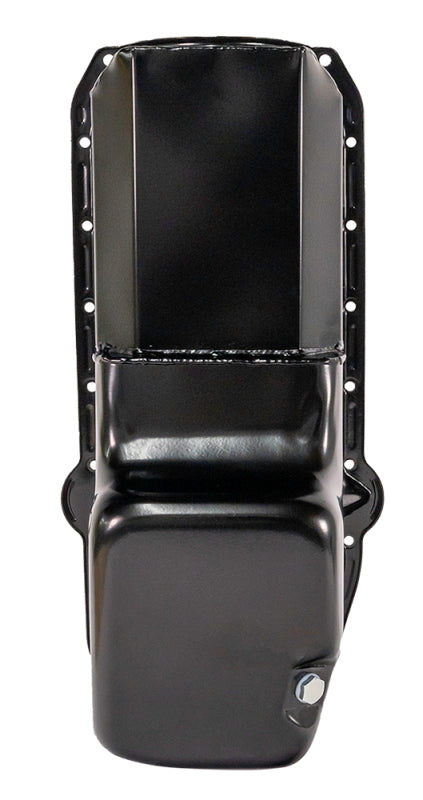 Moroso Pre-85 Chevrolet Small Block (w/Driver Side Dipstick) Wet Sump 6qt 8.25in Steel Oil Pan - Blk Oil Pans Moroso