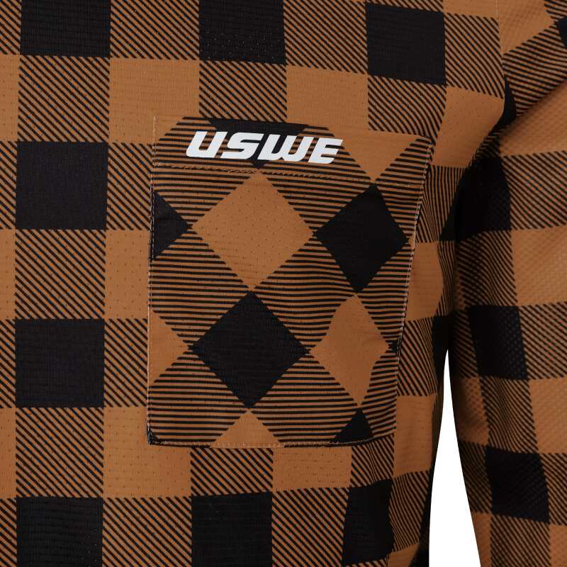 USWE Flannel Long Sleeve Lightweight Off-Road Jersey Bronze - XS Shirts USWE