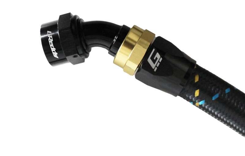 GReddy AN12 45 DEGREE HOSE END SWIVEL BLACK/GOLD ANODIZED Oil Line Kits GReddy