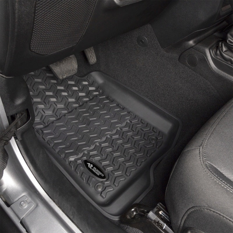 Rugged Ridge Floor Liner Kit Black F/R 20-21 Jeep Gladiator (JT) Floor Mats - Rubber Rugged Ridge