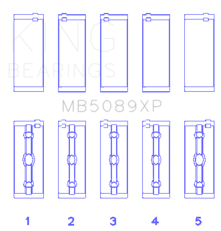 King Engine Bearings Toyota 1Rz/2Rz/3Rz (Size +0.25mm) Main Bearing Set Bearings King Engine Bearings