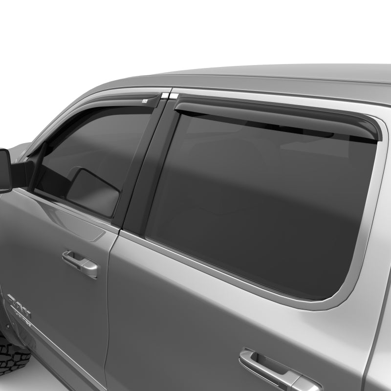EGR 2019 Dodge Ram 1500 Crew Cab Tape-On Window Visors Set of 4 - Dark Smoke Wind Deflectors EGR
